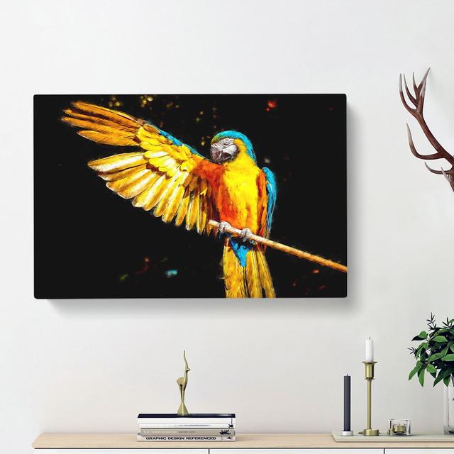 Yellow Macaw Parrot - Wrapped Canvas Painting Print East Urban Home Size: 50cm H x 76cm W x 3cm D on Productcaster.