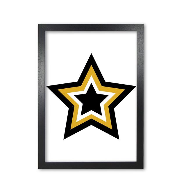 Star - Graphic Art Print on Paper East Urban Home Format: Black Grain Frame, Size: 42 cm H x 30 cm W x 5 cm D on Productcaster.