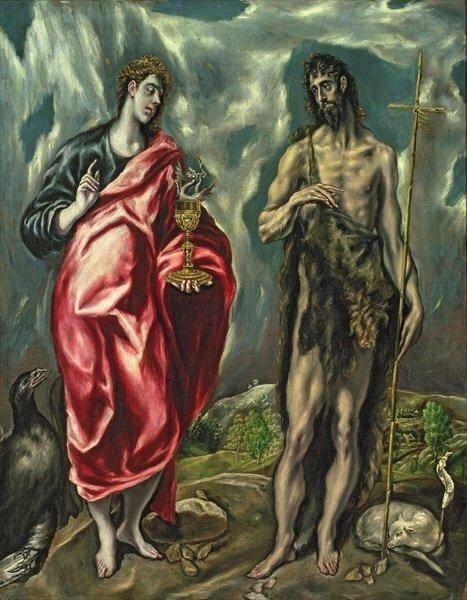 St John the Evangelist and St. John the Baptist, 1605-10 by El Greco Art Print East Urban Home Size: 100cm H x 70cm W x 0.2cm D, Format: Unframed on Productcaster.