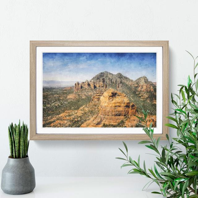 High Above Sedona in Arizona - Picture Frame Graphic Art East Urban Home Size: 27cm H x 36cm W x 2cm D, Frame Option: Oak Framed on Productcaster.