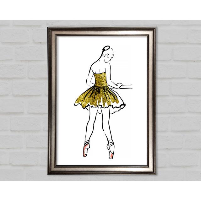 Golden Pink Ballerina 3 Gerahmter Druck Mercer41 Format: Poster mit metallgrauem Rahmen, Größe: 59,7 cm H x 42 cm B x 1,5 cm T on Productcaster.