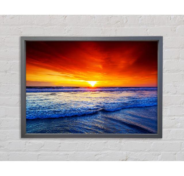 Fierce Ocean Skies Framed Print Highland Dunes Size: 84.1cm H x 118.9cm W x 3.3cm D on Productcaster.