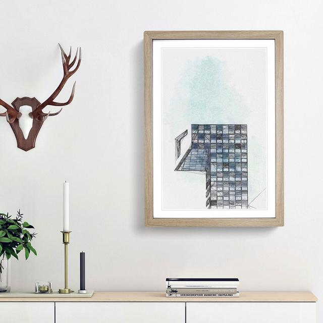 Sketching the Architecture Vol.54 - Picture Frame Drawing Print East Urban Home Size: 65cm H x 48cm W x 2cm D, Frame Option: Oak Framed on Productcaster.