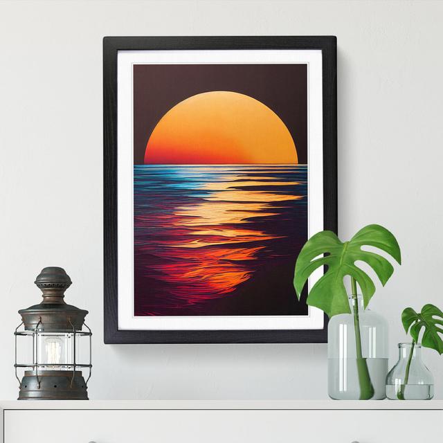 Sunset Hydrodipped - Print House of Hampton Size: 64cm H x 25cm W x 2cm D, Frame Option: Oak on Productcaster.