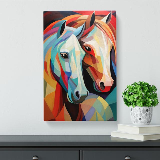 Pony Cubism - No Frame Print Natur Pur Size: 60cm H x 40cm W x 3cm D on Productcaster.