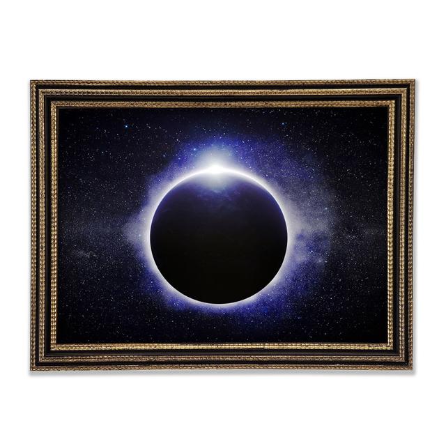 Blue Purple Planet Framed Print Brayden Studio Size: 84.1cm H x 118.9cm W x 3cm D, Format: Black Gold Framed Paper on Productcaster.