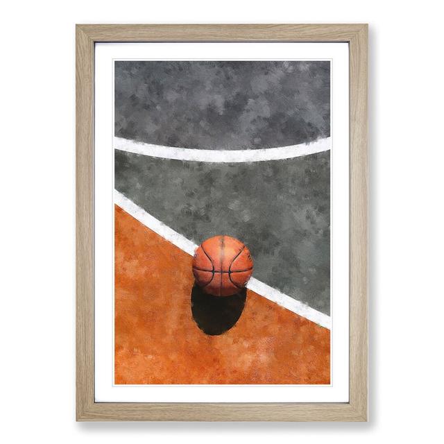 Basketball Court - Picture Frame Painting East Urban Home Frame Option: Oak Framed, Size: 36cm H x 27cm W x 2cm D on Productcaster.