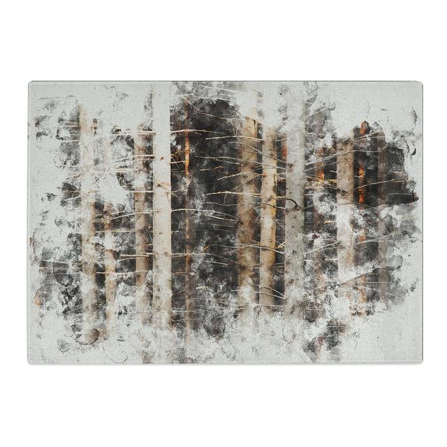 Bare Trees Watercolour Chopping Board East Urban Home Size: 0.4cm H x 28.5cm W x 39cm L on Productcaster.