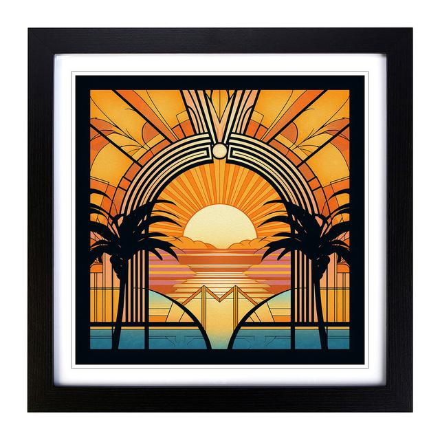 Sunrise Art Deco No.12 - Single Picture Frame Art Prints on Wood Marlow Home Co. Format: Black on Productcaster.