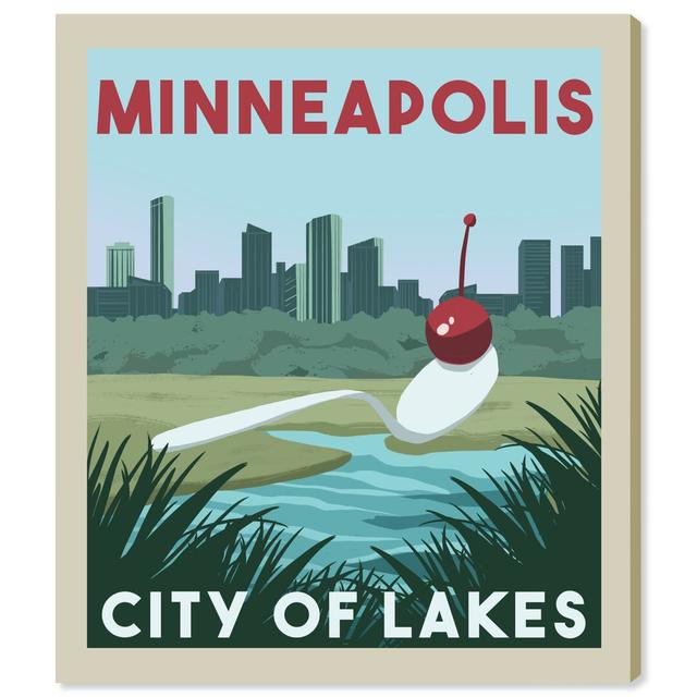 'Minneapolis Postcard' Graphic Art Print on Canvas Oliver Gal Size: 41cm H x 33cm W on Productcaster.