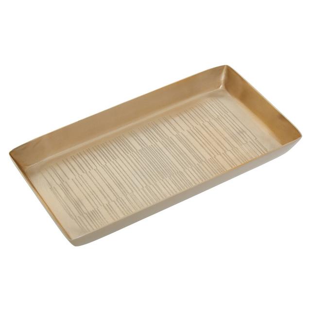 Strout Serving Tray Canora Grey Finish: Champagne on Productcaster.