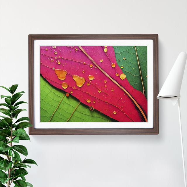 Tantalizing Leaf - Picture Frame Graphic Art 17 Stories Size: 46cm H x 64cm W x 2cm D, Frame Colour: Brown on Productcaster.