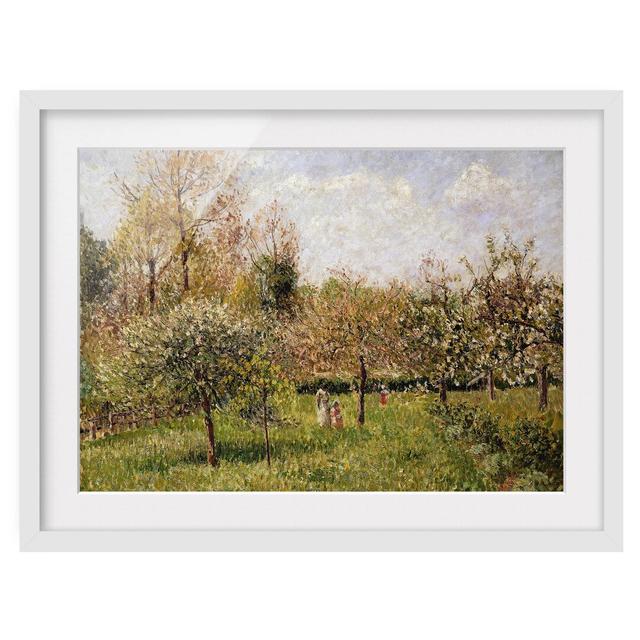 Spring in Eragny by Camille Pissarro - Picture Frame Painting Rosalind Wheeler Frame Option: White Framed, Size: 50cm H x 70cm W x 2cm D on Productcaster.