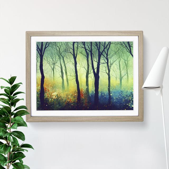 Urban Colourful Forest - Picture Frame Graphic Art Alpen Home Size: 25cm H x 34cm W x 2cm D, Frame Colour: Oak on Productcaster.