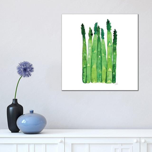 Asparagus by Sara Franklin - Wrapped Canvas Painting ClassicLiving Size: 45.72cm H x 45.72cm W x 3.81cm D on Productcaster.