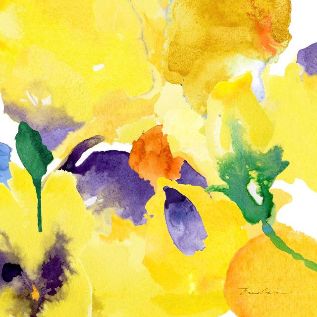 Watercolour Flower Composition V by Evelia Designs - Wrapped Canvas Painting Rosalind Wheeler Size: 51cm H x 51cm W on Productcaster.