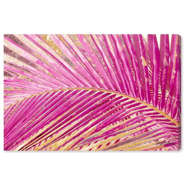 'Hope Bainbridge - Golden Palms Magenta' - Wrapped Canvas Graphic Art Print Oliver Gal Size: 38.1 cm H x 25.4 cm W on Productcaster.