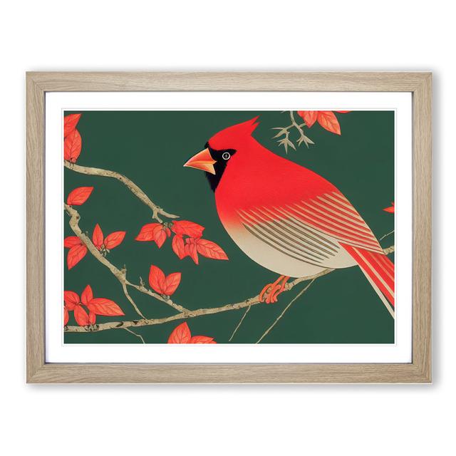 Cardinal Bird Vol.8 - Picture Frame Graphic Art The Seasonal Aisle Size: 34cm H x 46cm W x 2cm D, Frame Colour: Oak Framed on Productcaster.