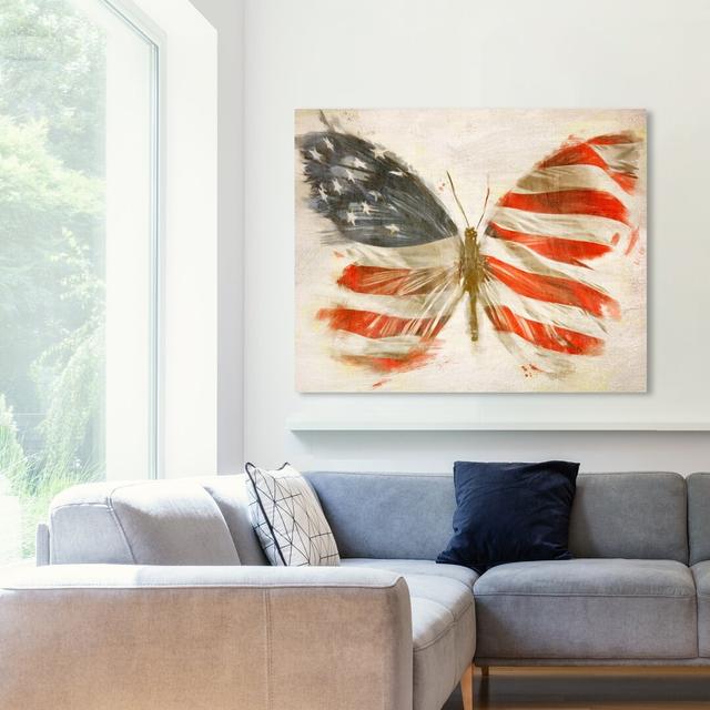 'American Butterfly' Graphic Art on Wrapped Canvas East Urban Home Size: 61 cm H x 71.1 cm W on Productcaster.