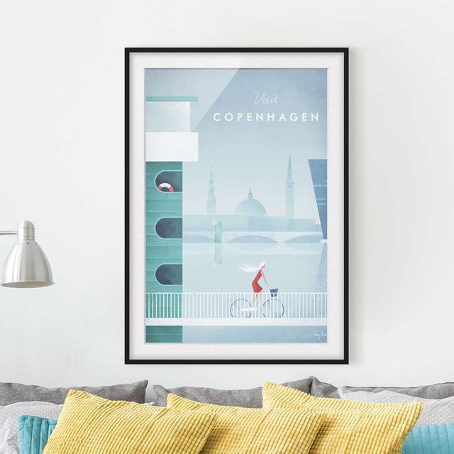 Picture With Frame - Travel Poster - Copenhagen - Portrait 4:3 - B Maturi Frame Option: Black Framed, Size: 70cm H x 50cm W x 2cm D on Productcaster.