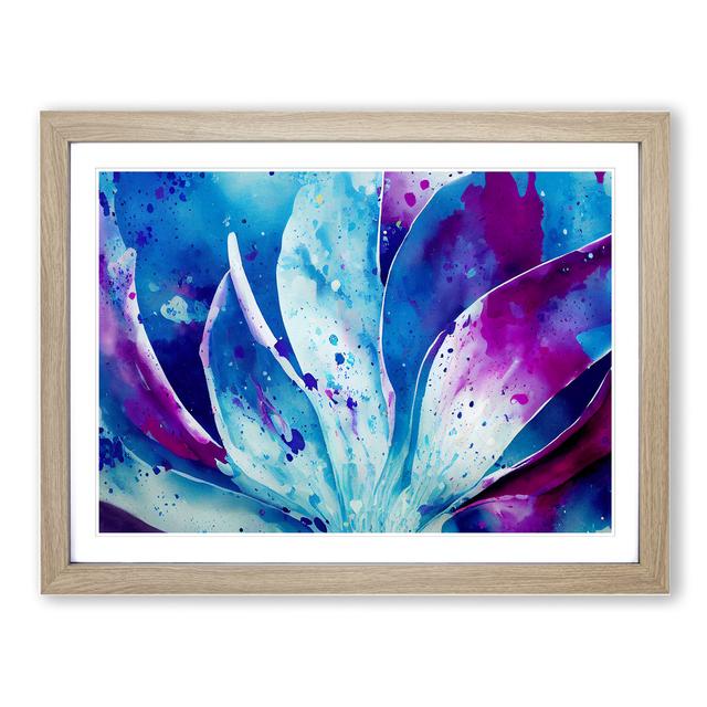 Bluebell Flower Splash Vol.2 Abstract - Picture Frame Painting 17 Stories Size: 46cm H x 64cm W x 2cm D, Frame Colour: Oak Framed on Productcaster.