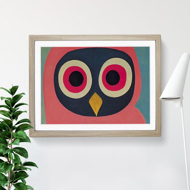 Bold Abstract Owl Vol.2 - Picture Frame Graphic Art 17 Stories Size: 46cm H x 64cm W x 2cm D, Frame Colour: Oak Framed on Productcaster.