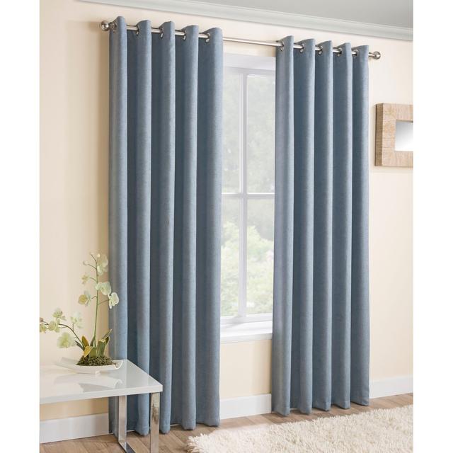 Biller Eyelet Thermal Light Reducing Curtain (Set of 2) Wayfair Basics Colour: Duck Egg, Panel Size: Width 117 x Drop 183 cm on Productcaster.