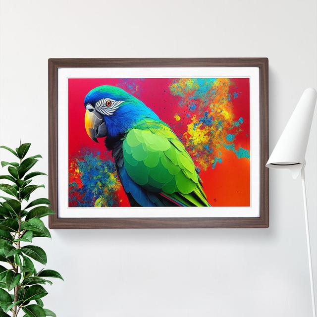 XH1022-6679X Painted Parrot Vol.2 - Single Picture Frame Print 17 Stories Size: 25cm H x 34cm W x 2cm D, Format: Walnut Framed on Productcaster.