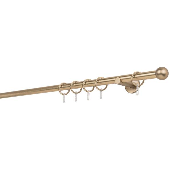 Curtain rod made to measure 1-run 20mm ball mydeco Finish: Brass Matte, Size: 2cm H x 300cm W x 6.5cm D on Productcaster.