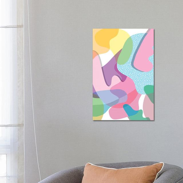 Colourful Organic Happy Shapes - Wrapped Canvas Graphic Art - Wrapped Canvas Print Mikado Living Size: 66.04cm H x 45.72cm W x 3.81cm D on Productcaster.