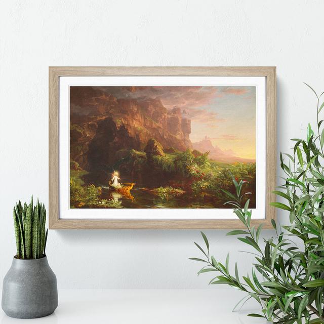 The Voyage of Life Childhood by Thomas Cole - Picture Frame Painting East Urban Home Size: 36cm H x 48cm W x 2cm D, Frame Option: Oak on Productcaster.