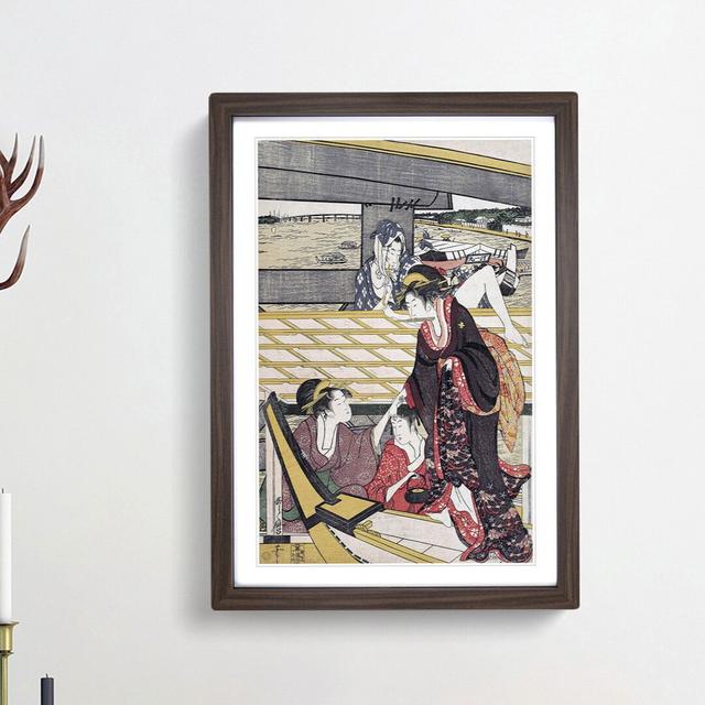 Pleasure Parties by Kitagawa Utamaro - Picture Frame Painting Print East Urban Home Frame Option: Walnut Framed, Size: 65cm H x 48cm W x 2cm D on Productcaster.