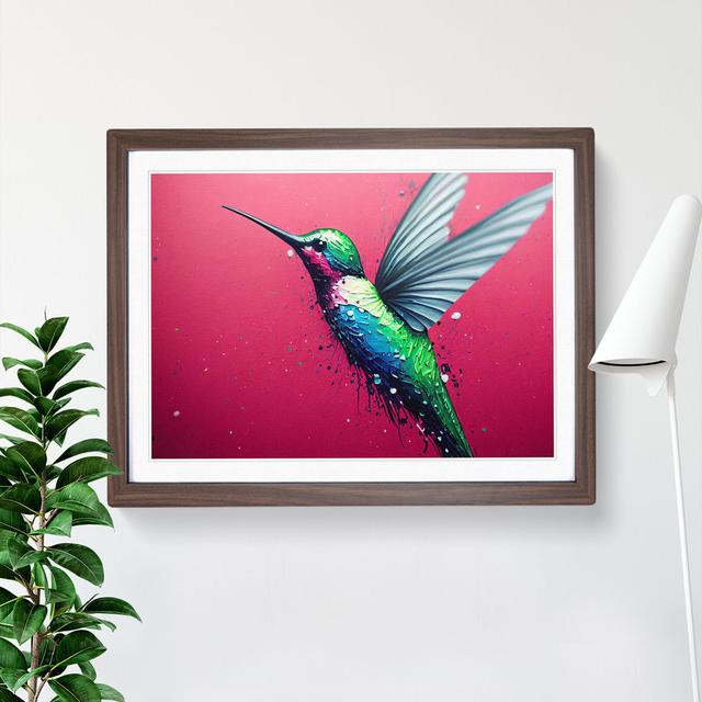 XH1022-6634X Hummingbird Vol.1 Abstract - Single Picture Frame Painting Marlow Home Co. Size: 25cm H x 34cm W x 2cm D, Frame Colour: Walnut on Productcaster.