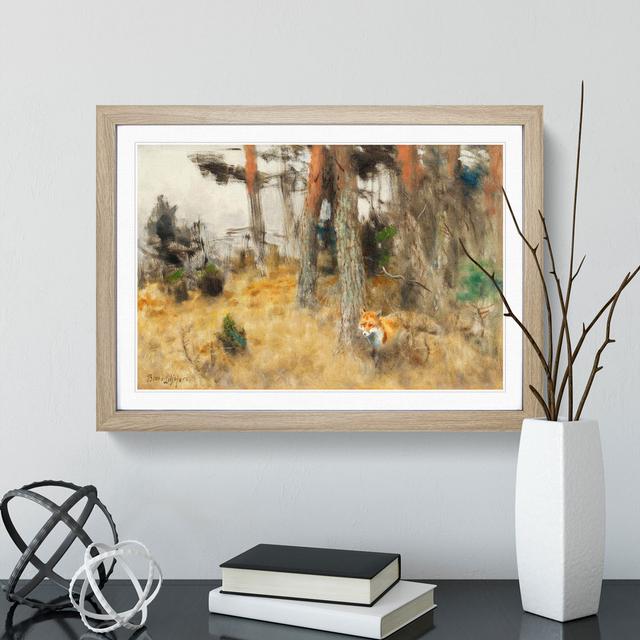 Roaming Fox by Bruno Liljefors - Picture Frame Painting East Urban Home Frame Option: Oak Framed, Size: 48cm H x 65cm W x 2cm D on Productcaster.