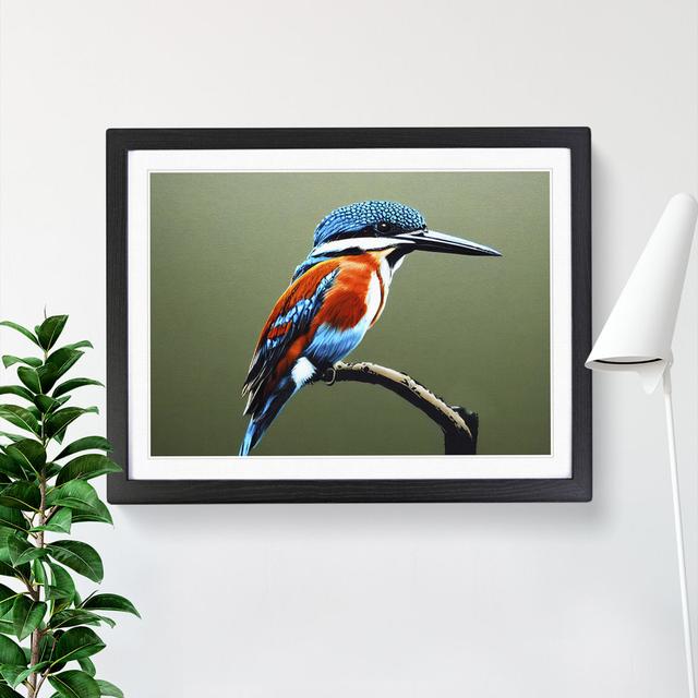 Irresistible Kingfisher Bird - Picture Frame Photograph 17 Stories Frame Colour: Black, Size: 46cm H x 64cm W x 2cm D on Productcaster.