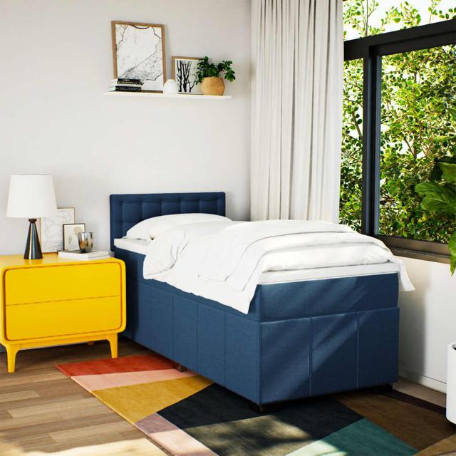 Vidaxl Boxspringbett mit Matratze Metro Lane Größe: 100 cm B x 200 cm T, Farbe: Blau on Productcaster.