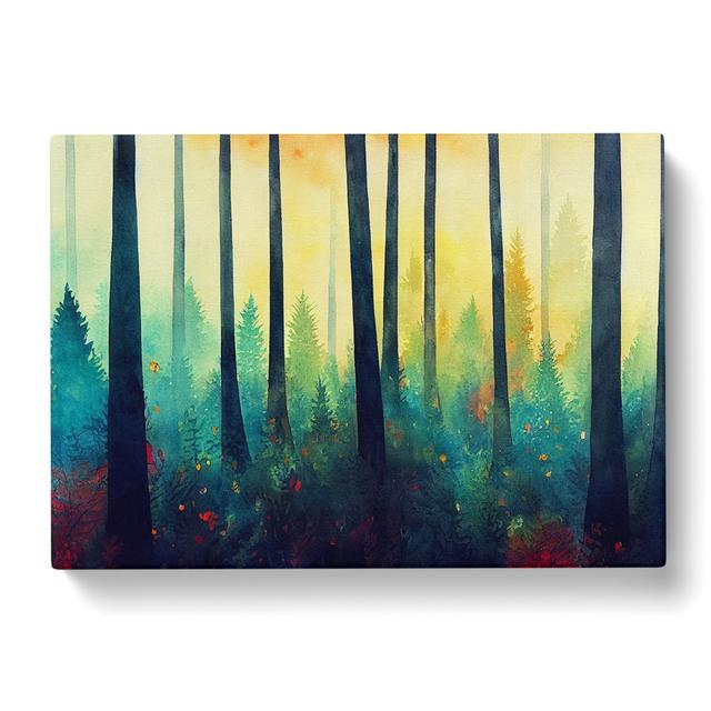 Luxurious Colourful Forest - Wrapped Canvas Painting Alpen Home Size: 35cm H x 50cm W x 3cm D on Productcaster.