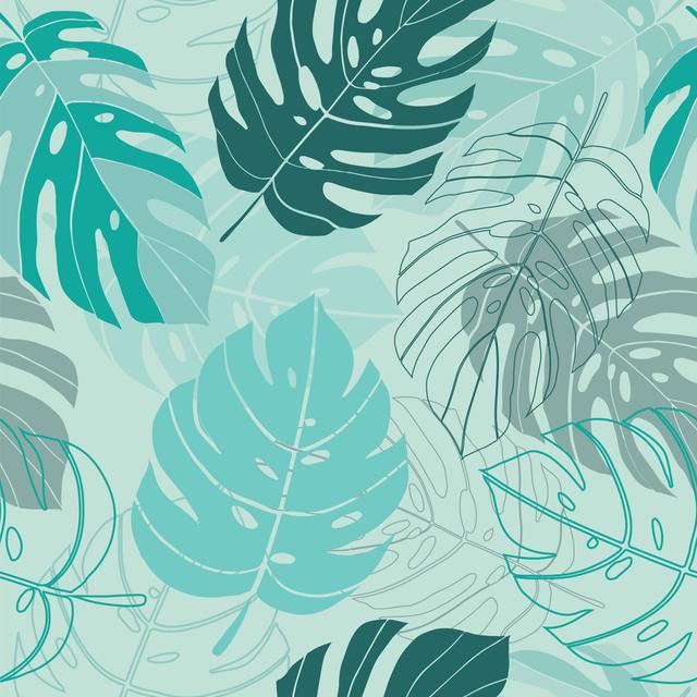 Seamless Pattern Tropical Monstera Leaves Bay Isle Home Size: 30cm H x 30cm W x 3.8cm D on Productcaster.