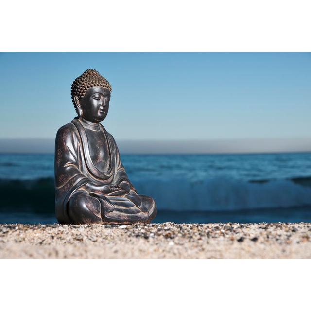 A Japanese Buddha Statue On The Beach Bloomsbury Market Size: 20cm H x 30cm W x 3.8cm D on Productcaster.