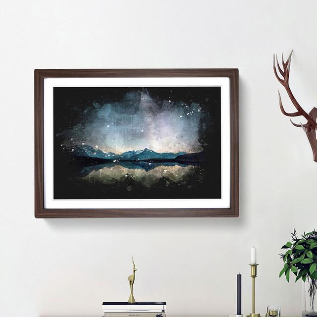 Mountain Star Reflection in Italy - Picture Frame Graphic Art Print East Urban Home Size: 62cm H x 87cm W x 2cm D, Frame Option: Walnut Framed on Productcaster.