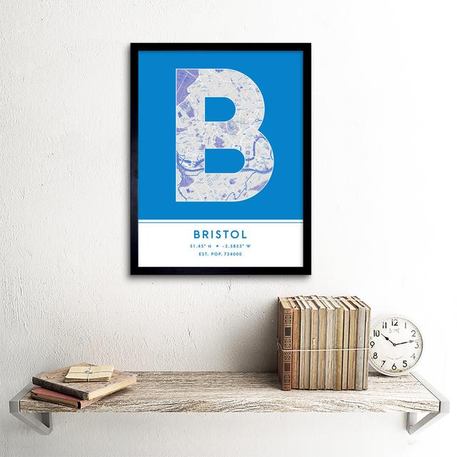 Bristol England United Kingdom City - Single Picture Frame Typography Wee Blue Coo on Productcaster.