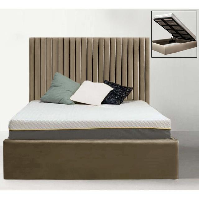 Maletha Upholstered Storage Bed Ebern Designs Colour: Coffee, Size: Small Double (4') on Productcaster.