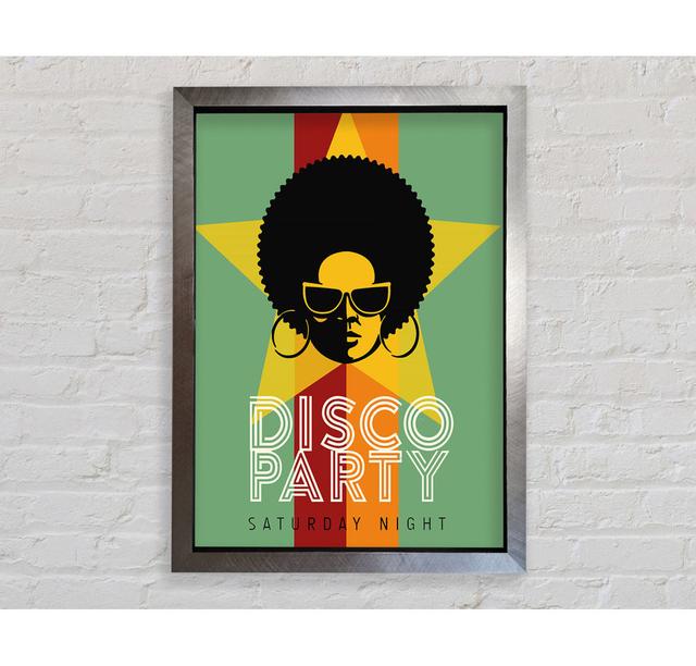 Disco Party - Drucken Ophelia & Co. Größe: 141,4 cm H x 118,9 cm B x 3,4 cm T, Format: Poster mit silberfarbenem Rahmen on Productcaster.