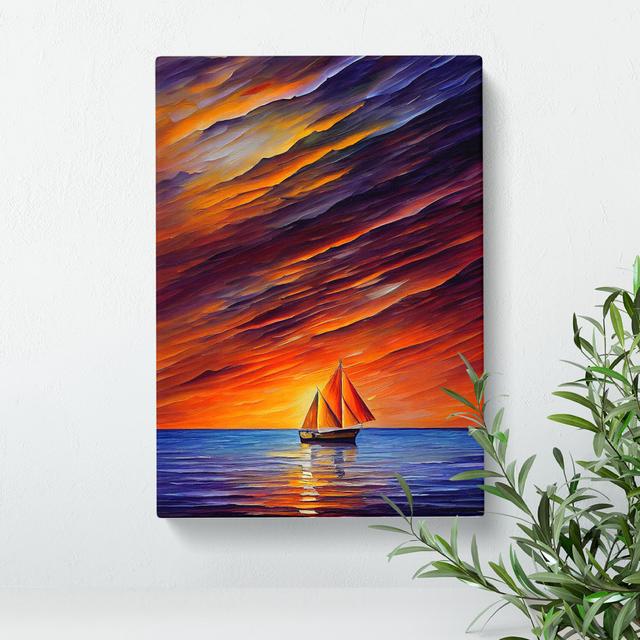 Boats Under the Sunset No.5 - Wrapped Canvas Graphic Art Breakwater Bay Size: 76cm H x 50cm W x 3cm D on Productcaster.