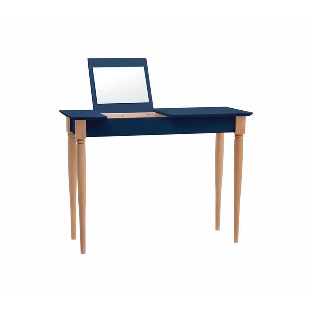 Adrian Dressing Table with Mirror Hashtag Home Colour: Navy Blue, Size: 74cm H x 105cm W x 35cm D on Productcaster.