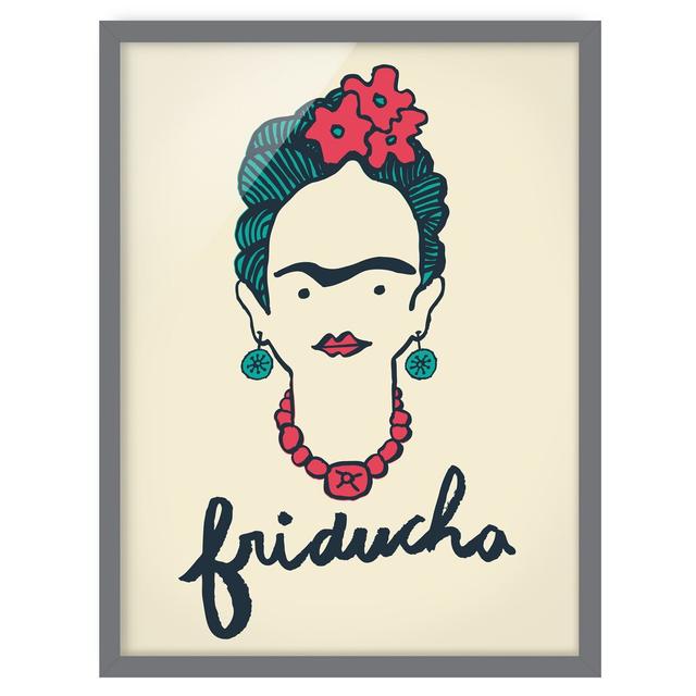 Friducha by Frida Kahlo - Picture Frame Graphic Art Latitude Vive Size: 70cm H x 50cm W x 2cm D, Frame Option: Grey Framed on Productcaster.