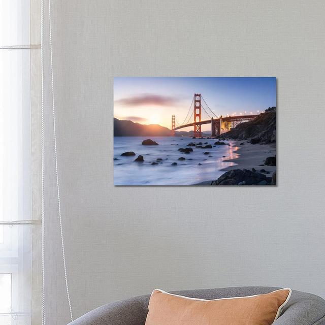 Golden Gate Bridge, San Francisco, Usa by Jan Becke - Wrapped Canvas Print Brayden Studio Size: 45.72cm H x 66.04cm W x 3.81cm D on Productcaster.