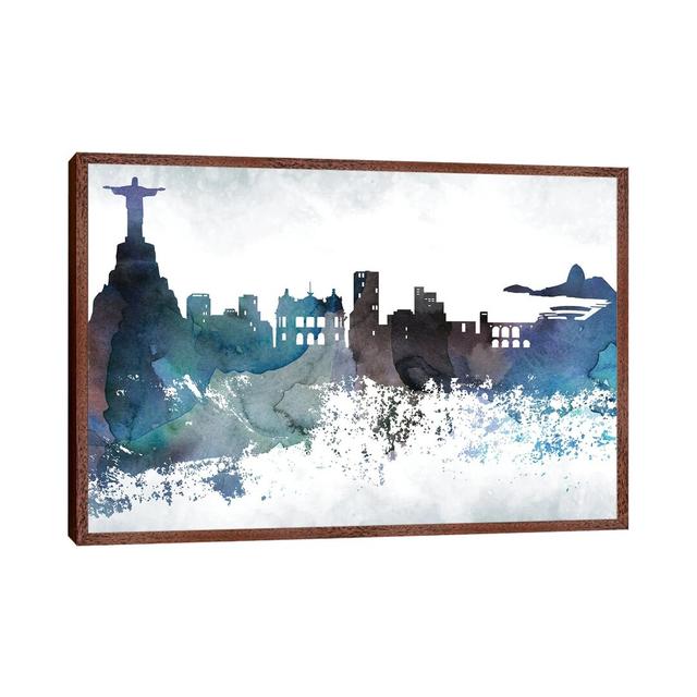 Rio Bluish Skylines Ivy Bronx Format: Classic Wood Framed Canvas, Size: 66.04cm H x 101.6cm W x 3.81cm D on Productcaster.