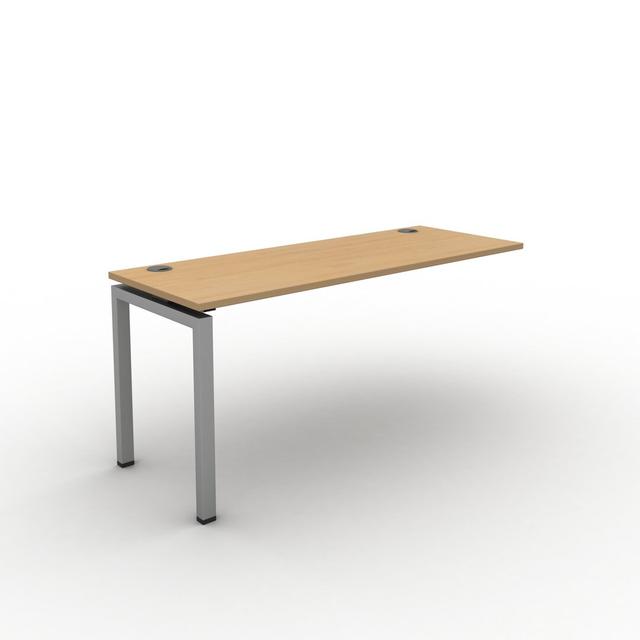 Grazian Desk Ebern Designs Top Colour: Beech, Size: 73cm H x 160cm W x 60cm D, Frame Colour: Silver on Productcaster.