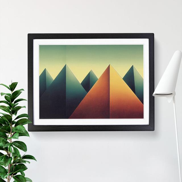 Hewarming Pyramids Abstract - Picture Frame Graphic Art Latitude Run Frame Colour: Black, Size: 46cm H x 64cm W x 2cm D on Productcaster.